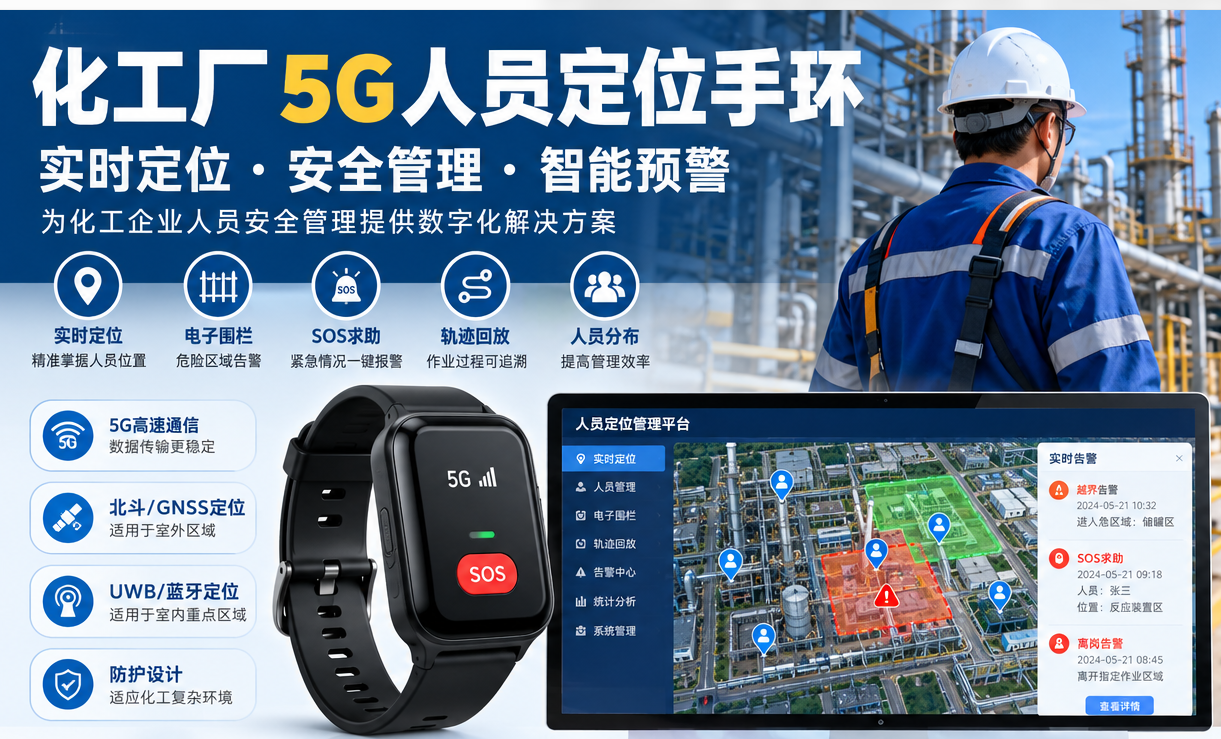 5G北斗UWB人员定位手环